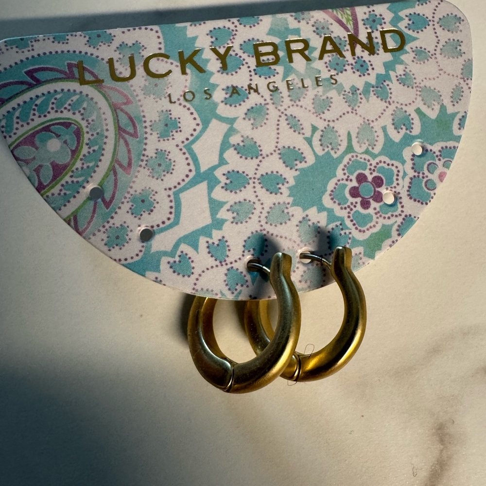 Lucky Brand Brass-Tone Small Hoop Earrings